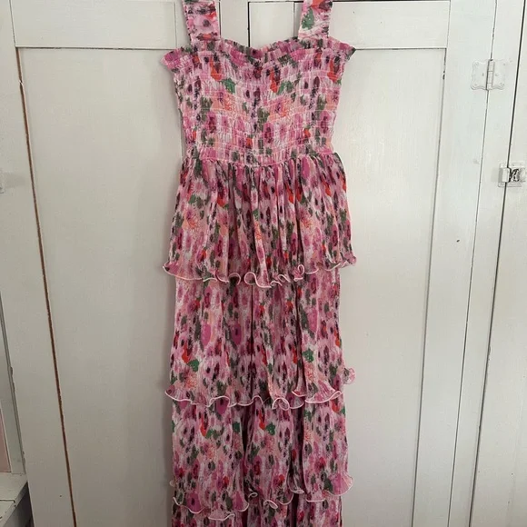 Ganni Georgette Pink midi dress - Picture 2 of 4